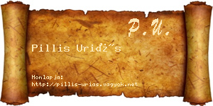 Pillis Uriás névjegykártya
